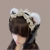 Big Bow Bear Ear Headband Fluffy Plush Cosplay Hair Accessory Lolita Headband  Daily Dress-up