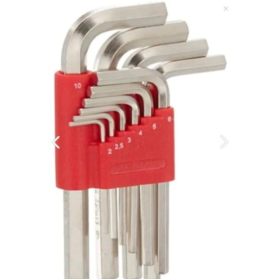 İzeltaş 4900003110 Набор шестигранных ключей стандартного размера, 10 шт.