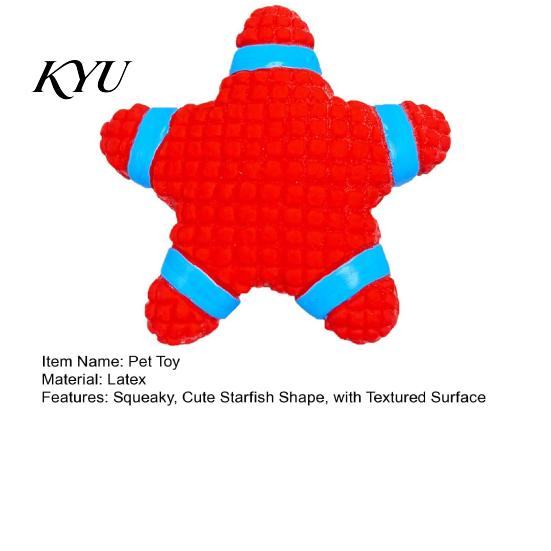 Teeth Cleaning Massage Toys Latex Starfish Dog Toy, Squeaky Chew Interactive Durable Toy for Small to Medium Dogs Fetch And Pull