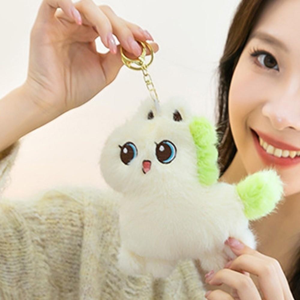 PP Cotton Horse Plush Keychain Press To Sound Horse Plush Doll Keyring Year of Horse