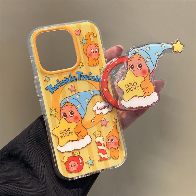 Забавный Милый Звездный Детский Магнитный Чехол для Телефона для iPhone 16 Pro 14 15 Pro Max Чехол с Подставкой Ударопрочные Защитные Чехлы с Мультяшным Рисунком
