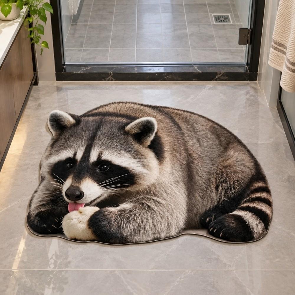 Absorbent Animal-shaped Rug Multiple Sizes Living Room Carpet Bathroom Floor Mat Entryway Decor
