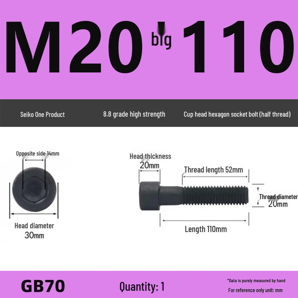 8.8 High-Strength Socket Head Cap Screw Bolt (M4-M16)