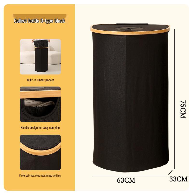 Elegant Foldable Laundry Hamper - Spacious Bathroom Storage Basket