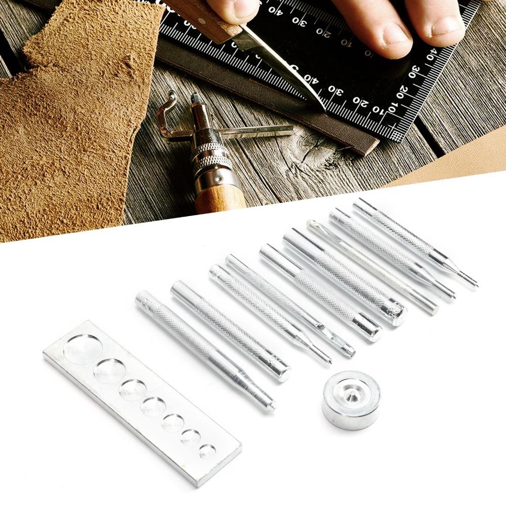 11PCS Manual Steel Tools Leather Snap Setter Set Die Punch Snap Set For Leather Crafts and Repairs