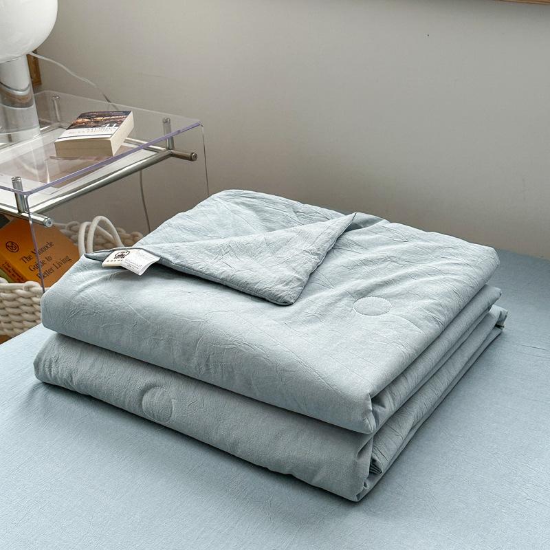 Летнее одеяло из чистого хлопка, без принта, мытое хлопковое одеяло с кондиционером и соевым волокном