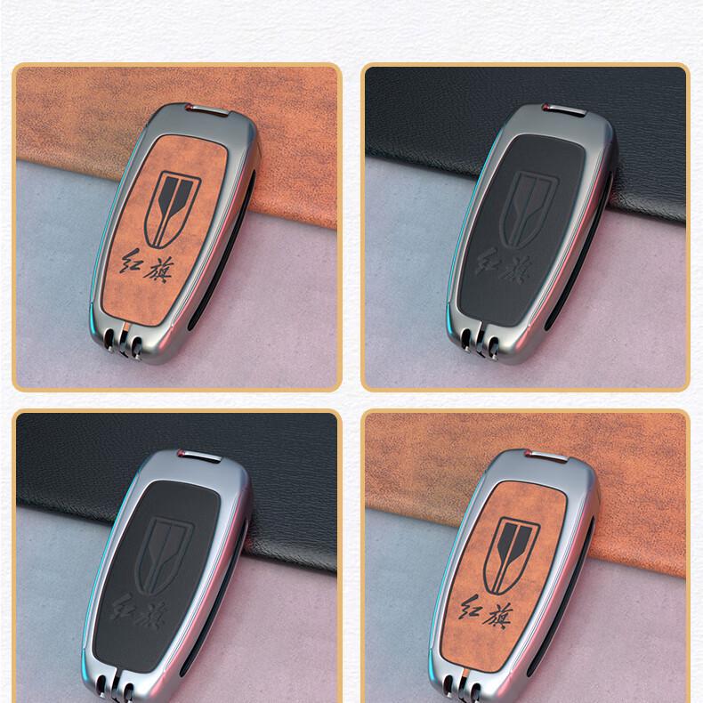 Metal Key Case for Hongqi HS5/HS7/H9 – Unisex Car Key Holder with Shell and Buckle