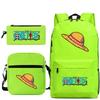New Animation One Piece Printed Backpack for Primary and Secondary School Students Large Capacity School Bag Combination Three-piece Set