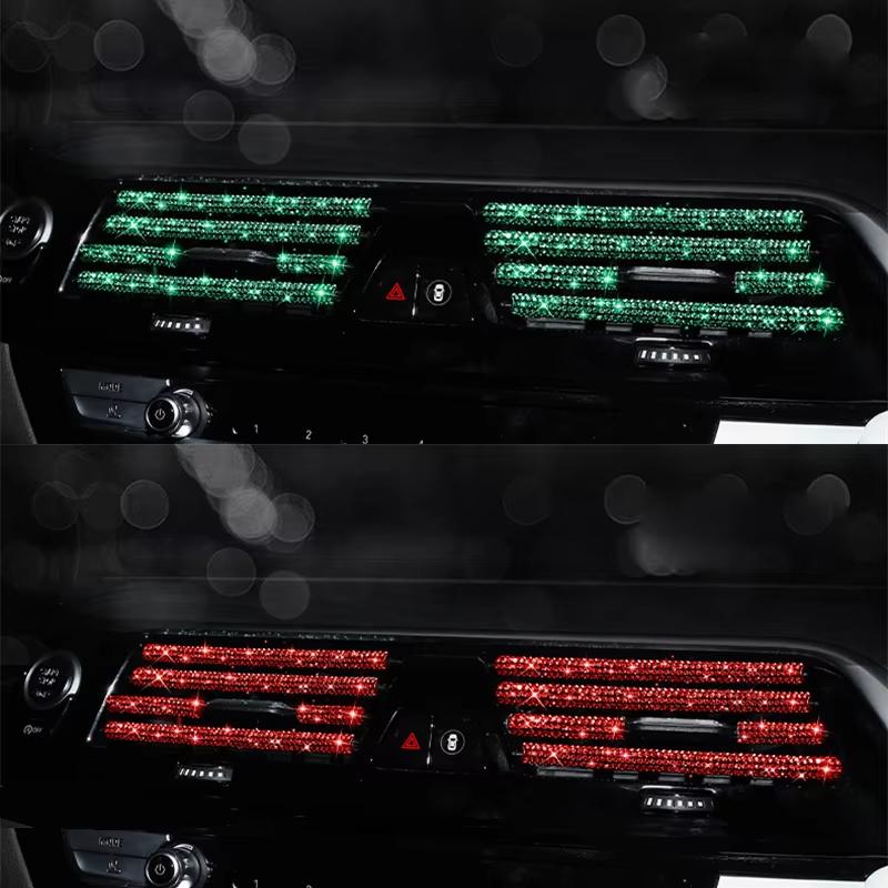 Алмазный автомобильный кондиционер воздуха розетка Декоративные полосы Универсальный U-образный зажим Стразы Решетка Наклейка Аксессуары для салона автомобиля