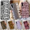 Snake Skin Phone Case For Samsung A91 A81 A73 A72 A71 A30S A20 A12 A13 A52 A53 4G 5G Soft Black Phone Cover