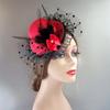 1 шт. Головной убор с цветком и перьями, аксессуары для волос, декор из жемчуга, шляпка-фасинатор для девочки, детские заколки для волос