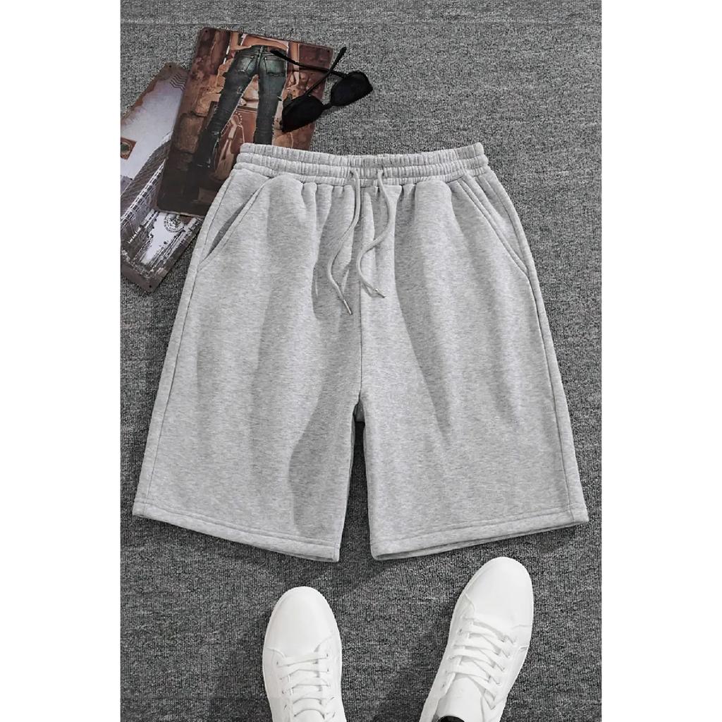 Черные дымчато-серые женские шорты из трех частей без принта