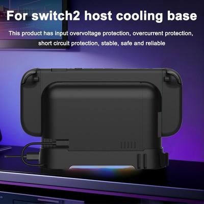 Охлаждающий вентилятор для игровой консоли Switch 2, RGB-радиатор, настенное крепление, портативный хаб-стенд расширения, основа с радиатором для NGC, игровые аксессуары