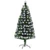 Artificial Christmas Tree with Lights, 120cm Tall, Fiber Optic LEDs + 20 Bulbs + Stand, 130 Branches, Star Topper, Shining Green