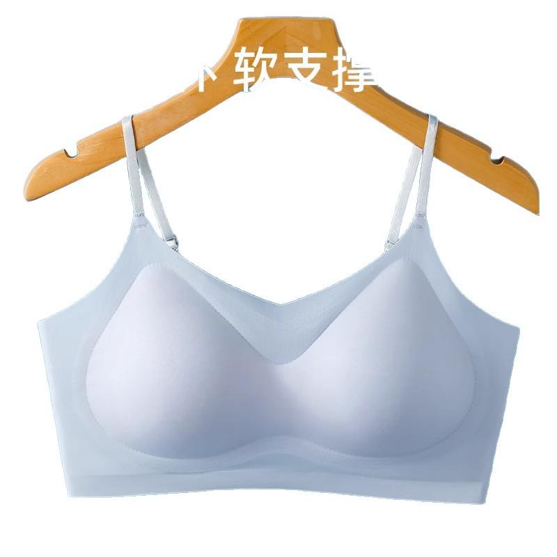 Cloud seamless underwear women's ice silk summer small breasts gather suspenders beautiful back sports vest bra cover full cup