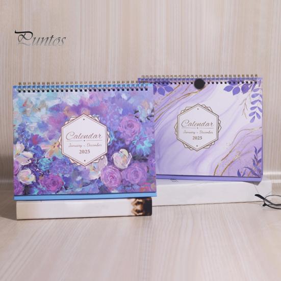 2025 Desk Calendar 12 Months Standing Flip Calendar Desktop Stand Up Calendar Daily Life Planner Organizer for Office Kitchen Classroom