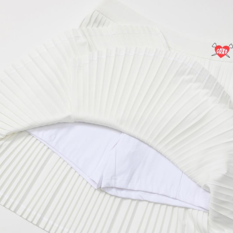 Goxo Midi Skirt Unbalance White