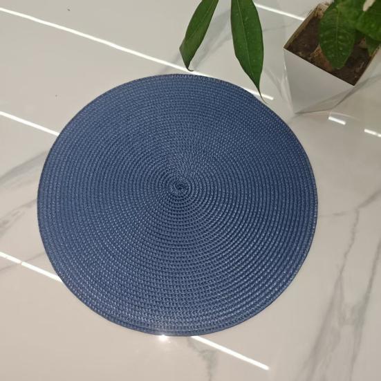 Round Woven PP Placemats Heat Resistant & Oil Proof Simple Solid Color Table Mats for Dining Kitchen Table Modern Home
