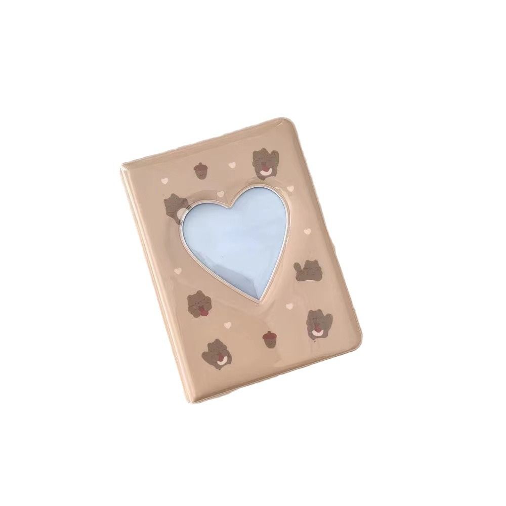 Cute Cartoon Bear Photo Album Pastic Love Heart Photo Album Hollow Picture Storage Case Polaroid AVE