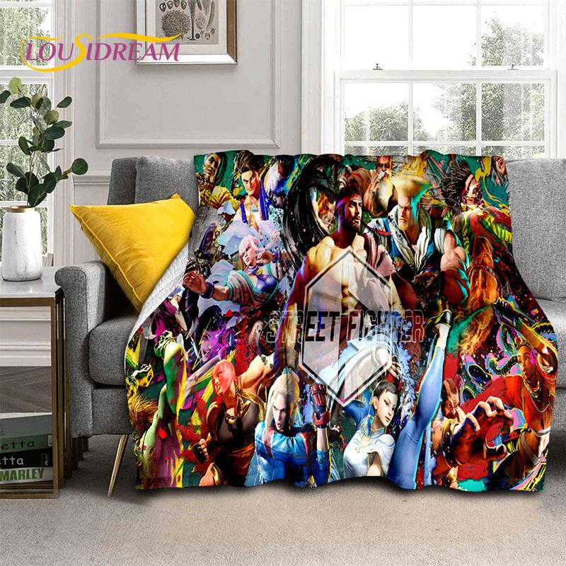 SF Retro Game Street Fighter Gamer Blanket,Soft Throw Blanket for Home Bedroom Bed Sofa Picnic Travel Office Cover Blanket Kids
