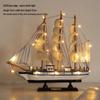 Sailing Boat Model Ornament: Smooth Sailing Wooden Display for Living Room, Wine Cabinet, or Bookcase