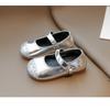Детские Девочки Черные Принцесса Удобные Лоферы Birken Повседневные Кожаные Однотонные Туфли