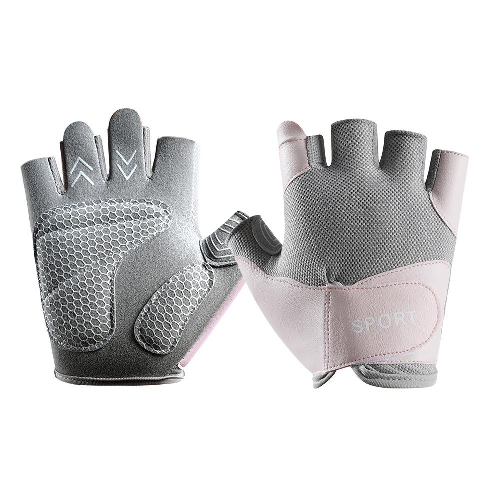 Sports and Fitness Half Finger Women's Spring and Summer Outdoor Breathable Non Slip Pilates Yoga Cycling Mountain Climbing Thin Gloves