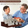Trapezoid Multi Layer Wooden Coin Display Shelf for Coin Collections with Sturdy Base Easy Assembly and Classical Home Decors