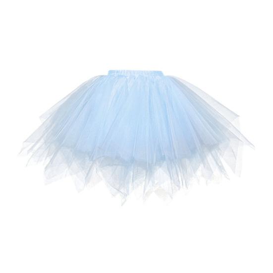 Women Tulle Skirt 50s Tutu Petticoat Elastic Waist Short Ballet Crinoline Petticoat Carnival Costume Underskirt