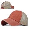 Trendy Cotton Baseball Cap Ponytail Cap With Distressed Curved Brim For Women Summer Outdoor Sports Sun Hat