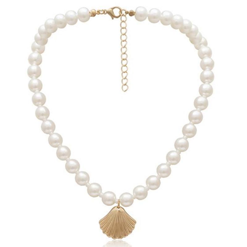 Женское классическое ожерелье из жемчуга и ракушек, красивое барочное жемчужное ожерелье, ожерелье из гребешков