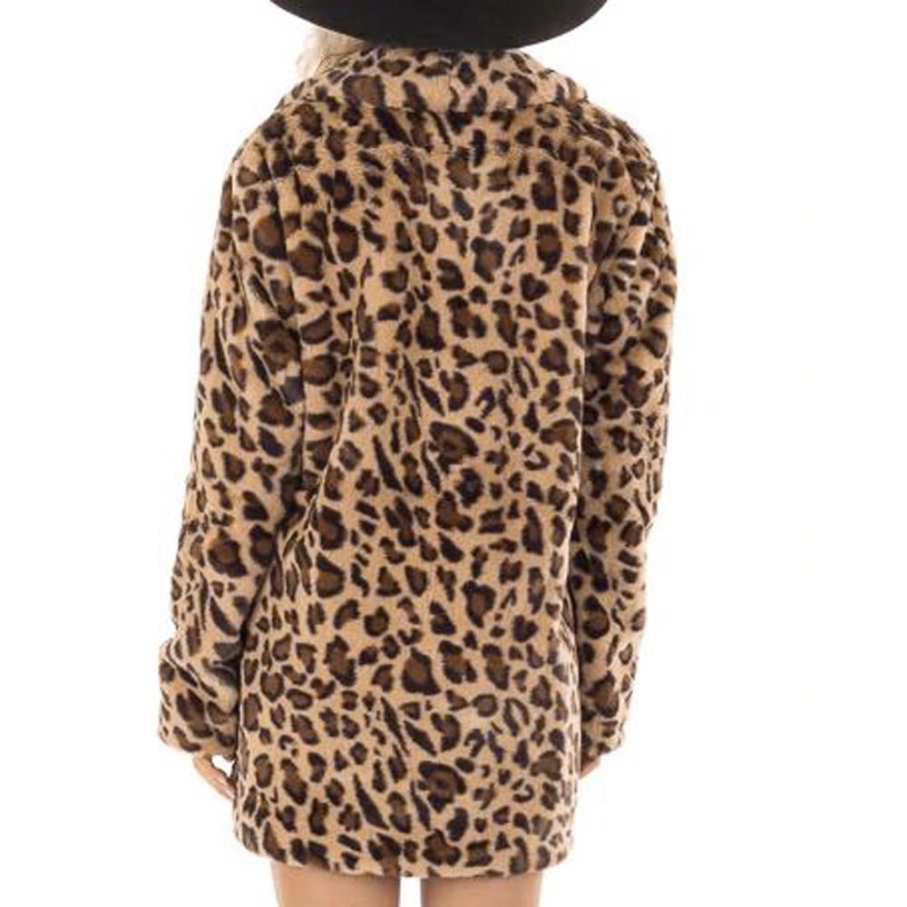 Женское модное карманное пальто с леопардовым принтом Rabbit Villi, осенне-зимнее пальто с длинными рукавами и карманами