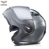 VIRTUE Full Face Motorcycle Helmet With Dual Lens Carbon Fiber Style Decal ABS Shell Flip-Up Design Adult Riders