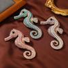 Women Men Exquistie Classic Sea Horse Crystal Brooches Badges Elegant Vintage Lady Dazzle Rhinestone Animal Brooch Buckles