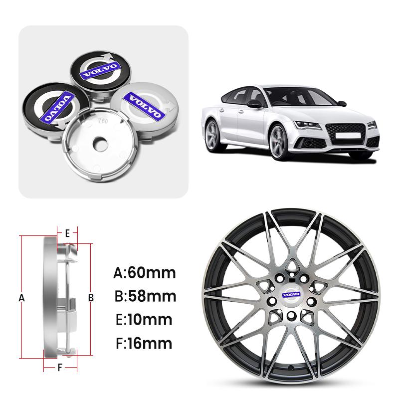 56/60/64mm Car Styling Wheel Center Hub Caps Stickers Badge For All Volvo S40 S60 S80L XC60 XC90 Rim Cover Emblem Accessories xkcp12