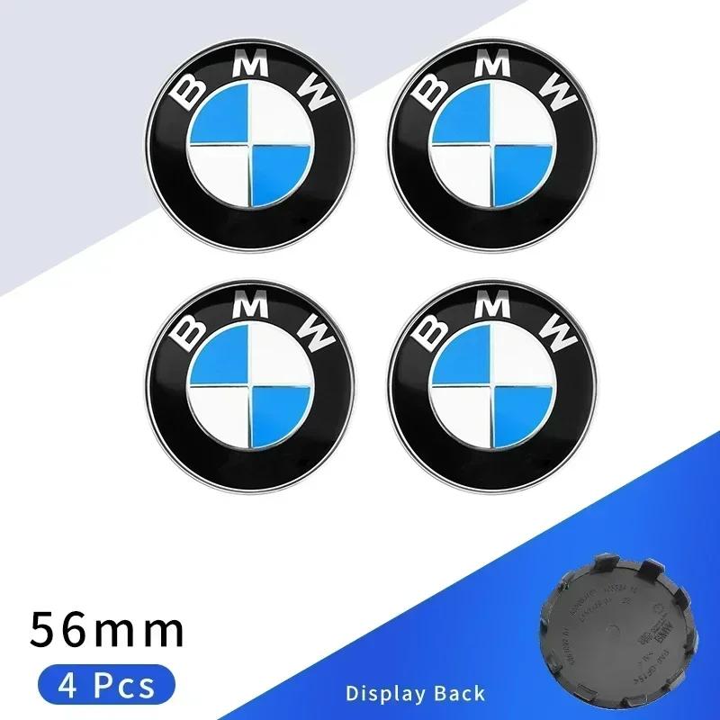 BABA1 4pcs 56mm Car Wheel Center Hub Cap Emblem Stickers Styling For BMW M Performance 1 3 5 7 Series X1 X2 X3 X4 X5 X6 X7 M3 M5 M7