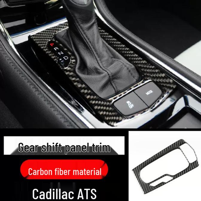 Отделка интерьера из углеволокна Cadillac ATSL: Наклейки на консоль, рычаг переключения передач, воздуховоды