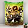 Madagascar Safari Truck Poster Tapestry Wall Hanging, Alex Marty Zoo Animals Art, Funny Wall Decor for Bedroom Living Room Kids Room