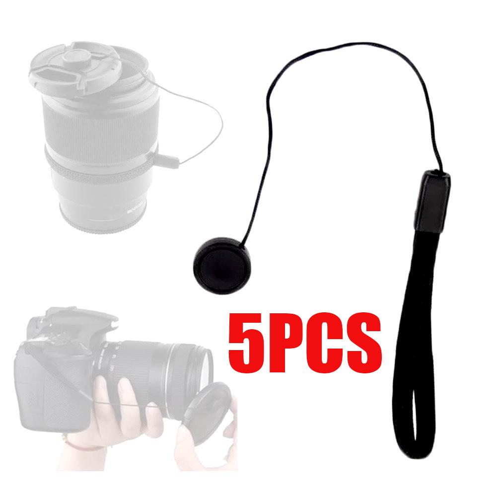 5PCS Lens Cover Cap Keeper Holder Rope Hanging Cord For DSLR SLR Camera, Anti-Lost Lens Cover Rope