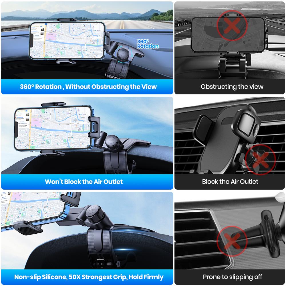 TOPK Car Phone Holder Stand Universal Dashboard Car Clip Mount GPS Bracket Car Mobile Phone Support in Car For iPhone Samsun
