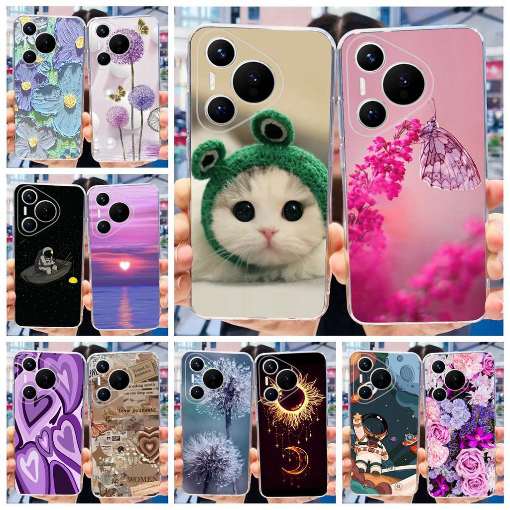 Чехол для Huawei Pura 70 Pro Plus Стильный окрашенный чехол Прозрачные силиконовые чехлы для телефона для Huawei Pura 70 Pro Pura70 Pro+ Мягкие чехлы