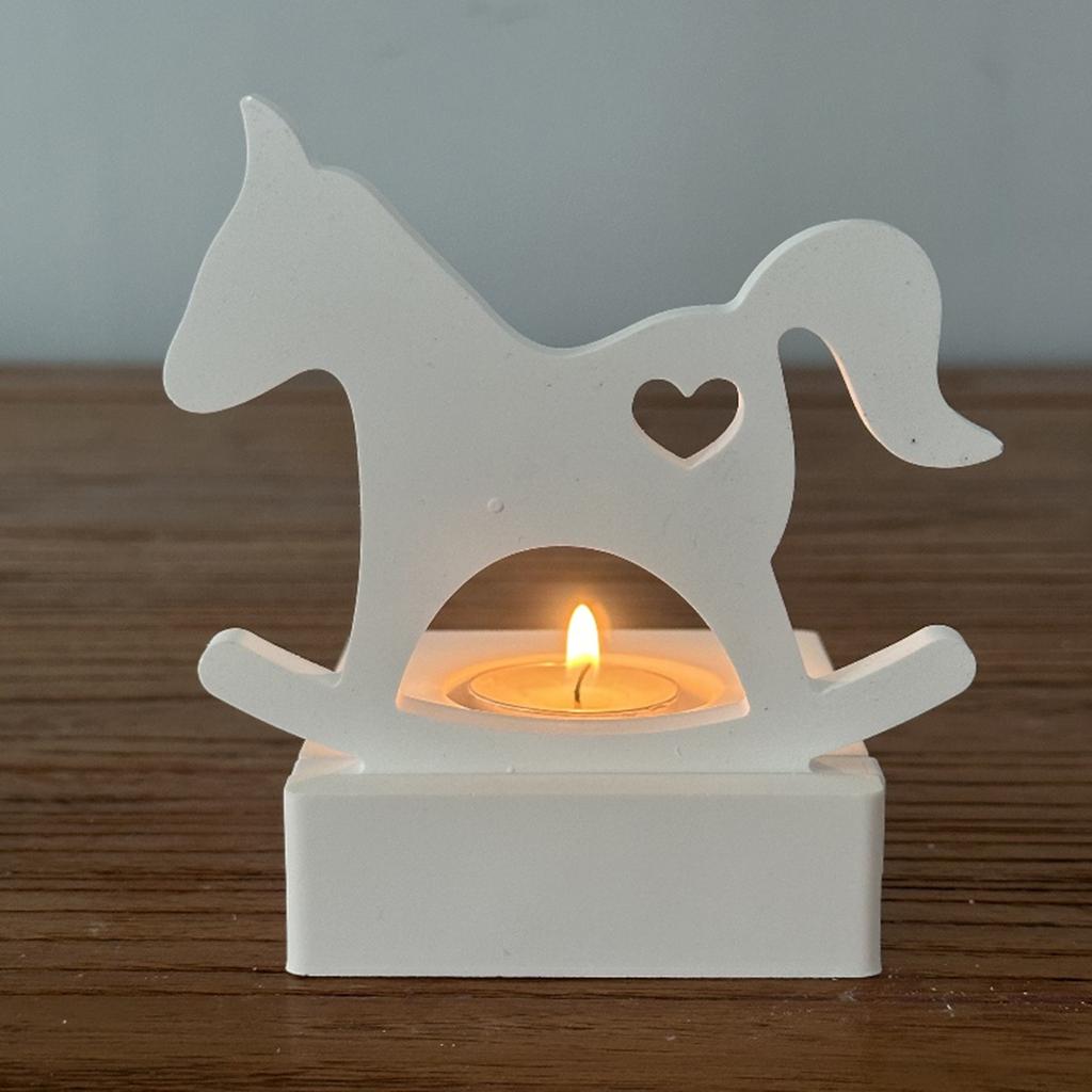 Hearts Horse Candlesticks Resins Moulds DIY Castings Moulds Candle Holder Silicone Molds for Table Home Decorations
