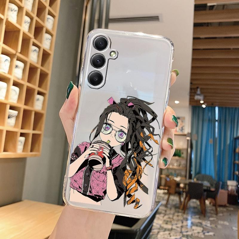 Мягкий прозрачный силиконовый чехол с рисунком аниме для Samsung A55 M35 S24 Xiaomi Redmi Note 13 Poco C65 iPhone Camera Противоударный защитный чехол