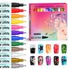 12/24 Colors Nail Art Pen Set Quick Dry Graffiti Nail Art Markers Fine Tip Waterproof Polish Pens Drawing Painting Liner Brush for DIY Nail Art Tool