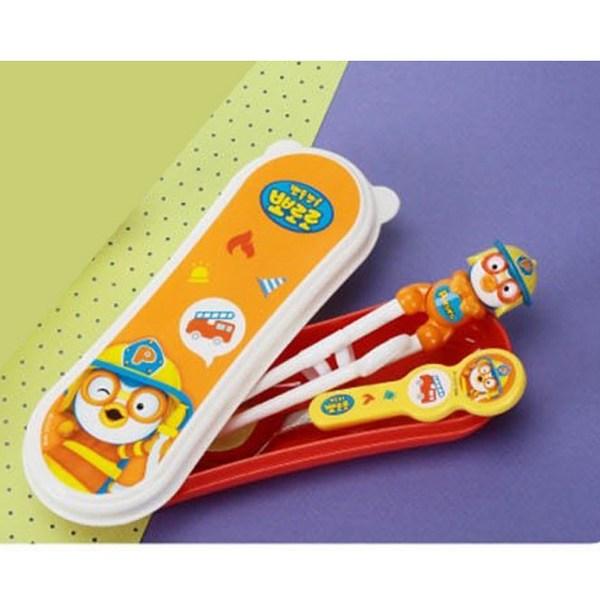 Edison Pororo Easy Spoon Case Set for Right Hand, Firefighter Pororo, 1 Set, Single Item