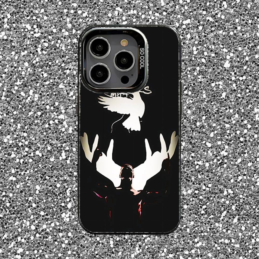 Чехол для телефона I-Imagine D-Dragons Loom Для iPhone 16,15,14,13,12,11,Pro,XS,Max,Plus,Mini,SE Черный Конфетный Матовый Ударопрочный Чехол