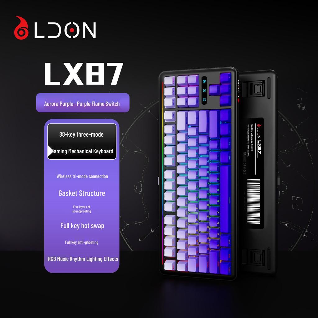 Трехрежимная беспроводная механическая клавиатура LDON LX87: Сменные RGB-переключатели, Bluetooth и 2.4G, Настраиваемая игровая клавиатура.