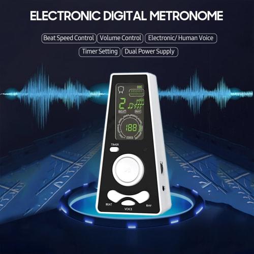 Xtahdge Electronic Digital Metronome with Timer, Universal Electronic Metronome with Volume and Beat Speed ??Control, Battery or USB Powered, for Guit