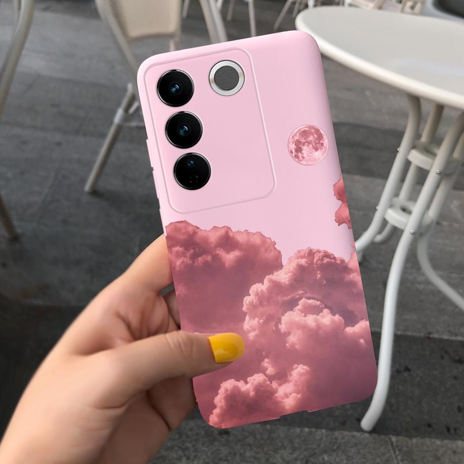 Чехол для Vivo V27 Pro Задняя крышка для Vivo V27e Модный чехол-фунда конфетного цвета с рисунком для Vivo V27 5G V 27e V27Pro V2237 V2230 Мягкий чехол