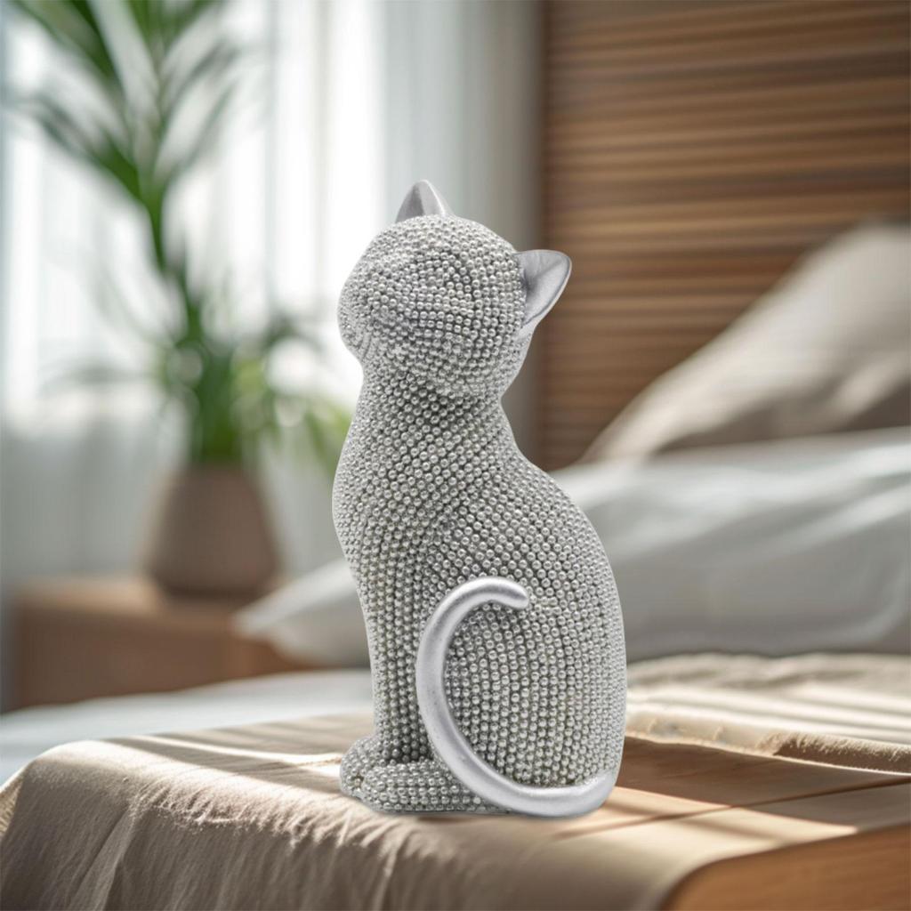 Cat Statue Collectible Tabletop Ornament for Living Room New Year Office